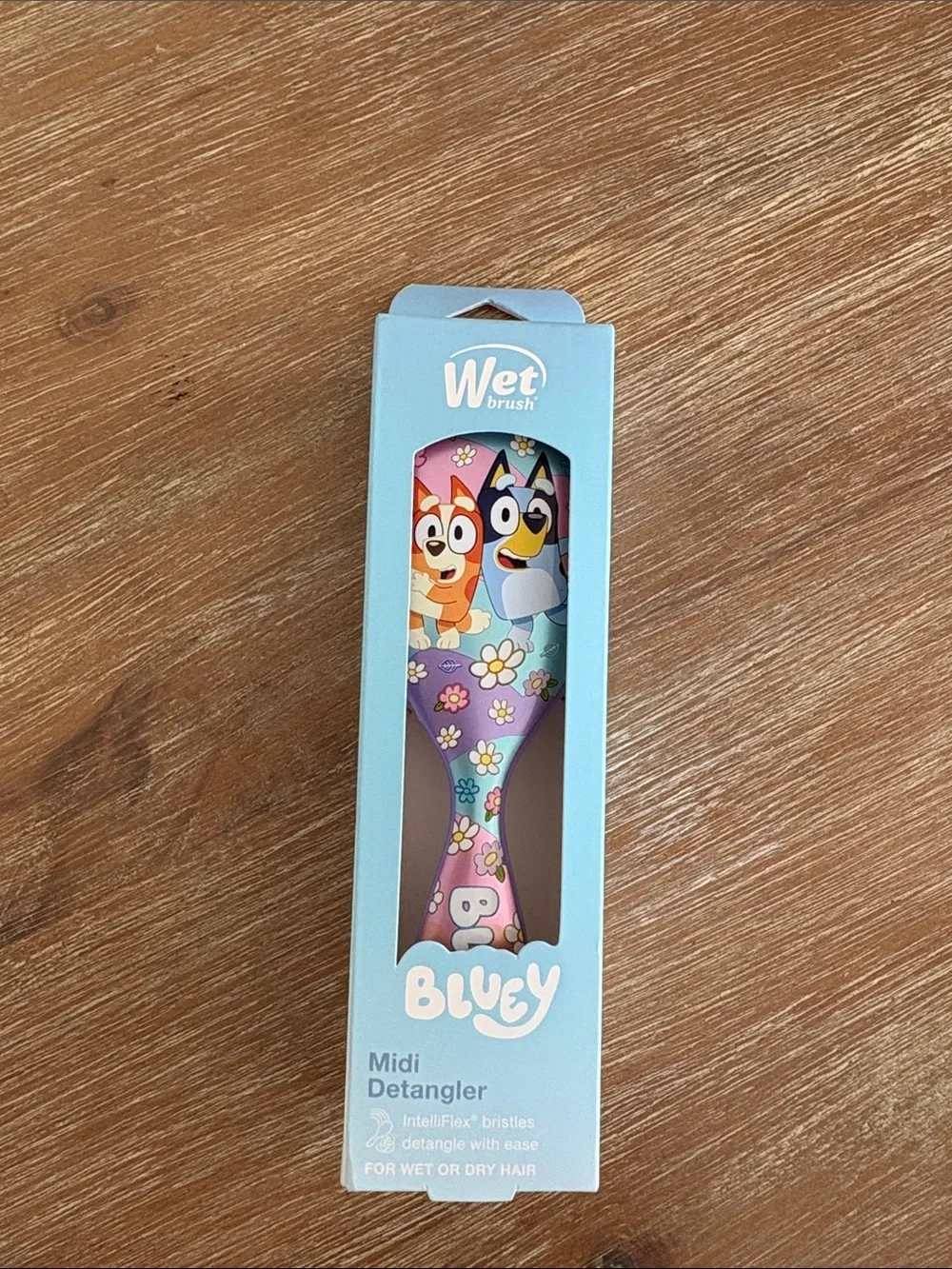 New In Box Wet Brush Bluey Midi Detangler Brush- Pink/Purple Floral